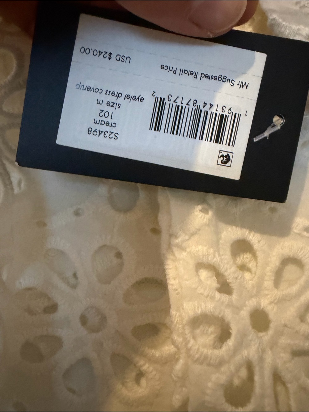 kate spade White Eyelet V-Neck Swim Coverup with Balloon Sleeves eyelet cover up - Picture 9 of 16